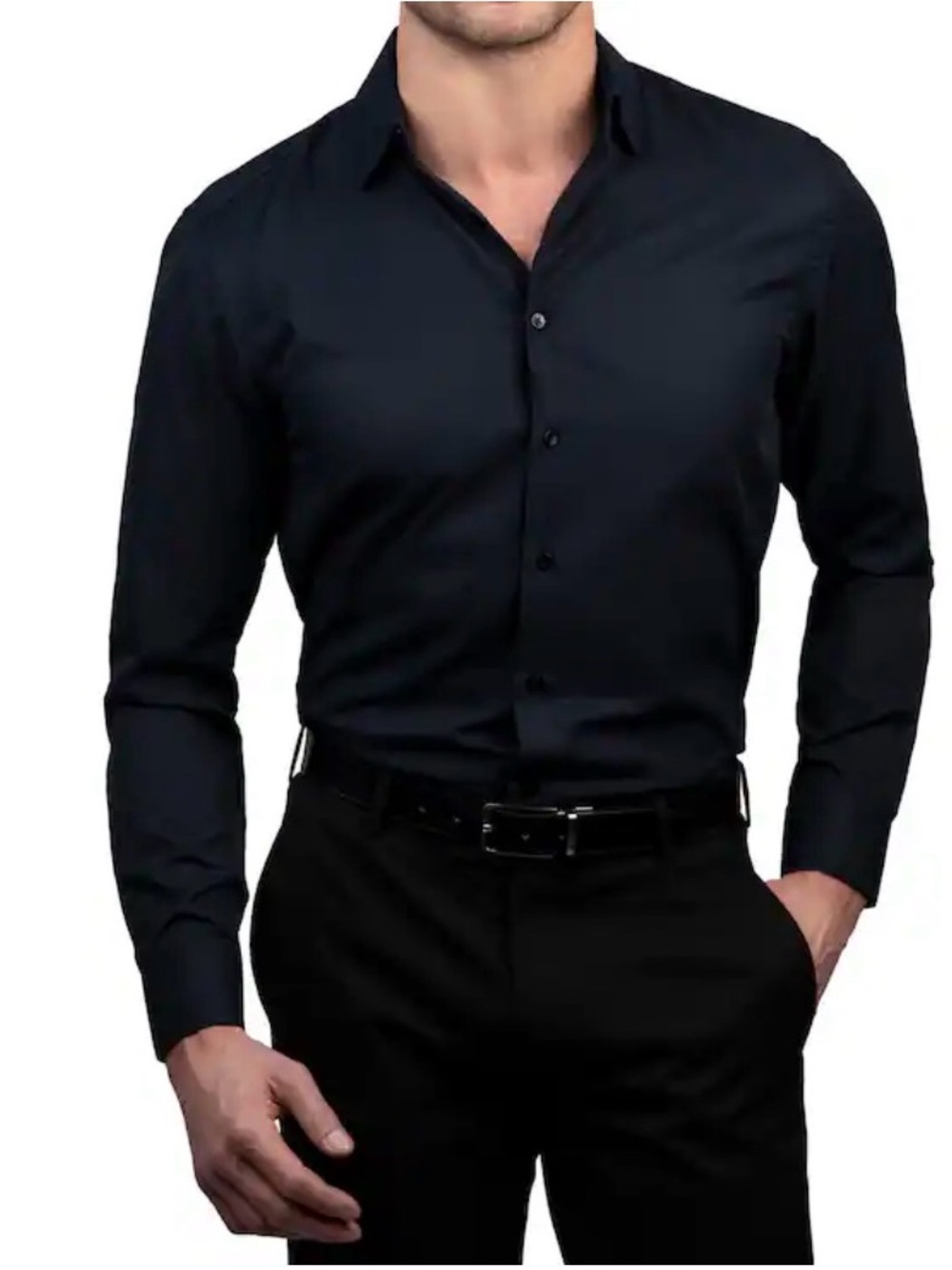 Ben Sherman Men's Slim Fit Dress Shirt Black Size Small 14-14.5 32/33 Business